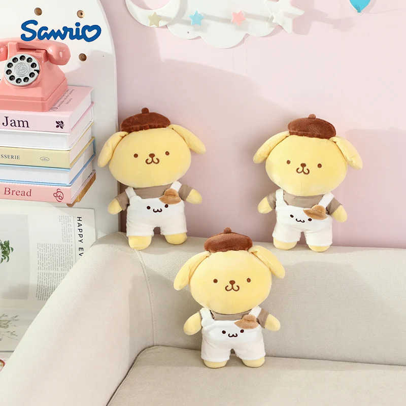 Sanrio Pompompurin Plush Toys Lovely Pillow Super Soft Dressed Pom Purin Stuffed Doll Kawaii Room Decor Kids Gift H251217