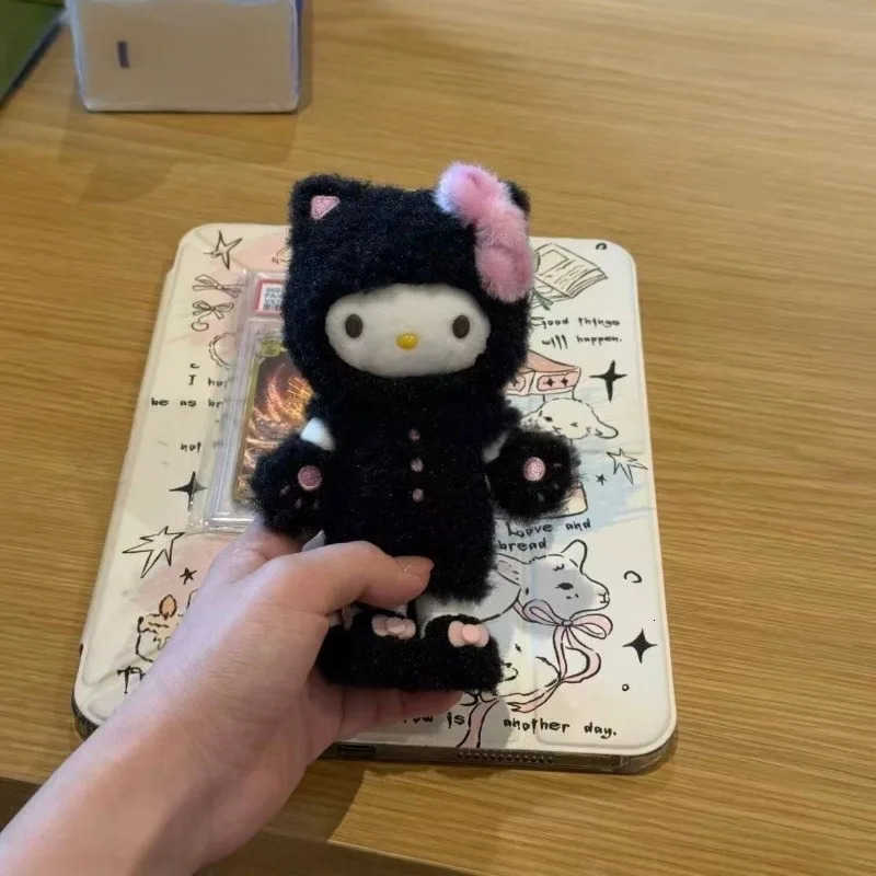 Sanrio kawaii Daily Shopping Series Black KTCat Plush Toy Pendant Black Cat Kitty Long Legs Star Hanging Soft Plush Toy Keychain H251217