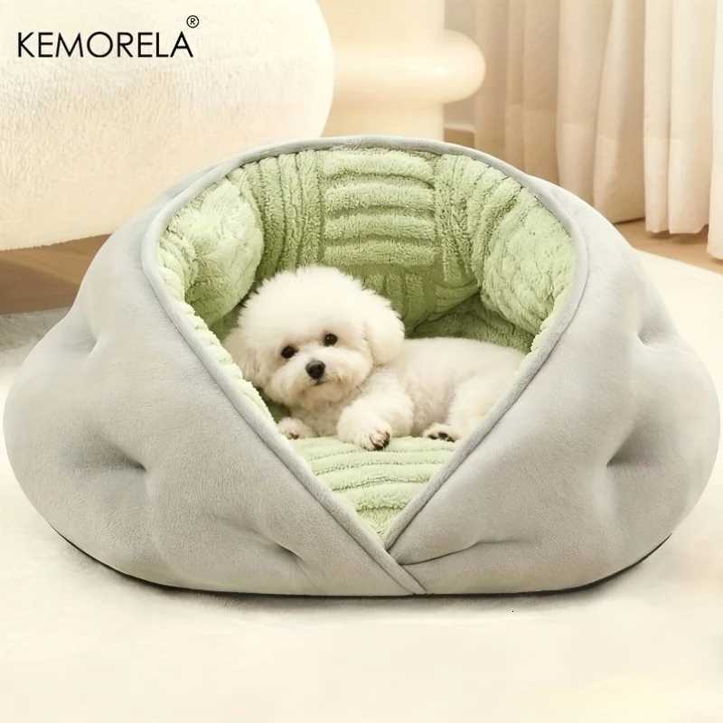 KEMORELA Cozy Semi-Closed Lace Pet Nest with Thickened Warmth Winter Design Machine Washable for Small Dogs CatsCat Shelter M251217