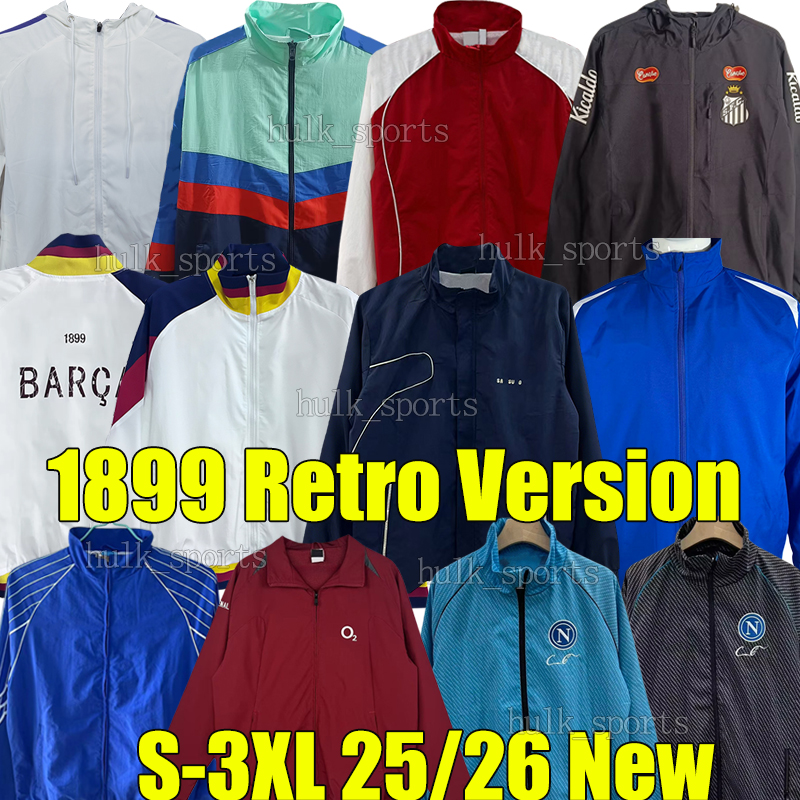 XXXL 25/26 reversible jackets arsen Soccer Tracksuits retro 1899 bar coat CFC TOT Hoodies Windbreaker two-sided jacket santos WIRTZ Mohamed O.DEMBELE D.DOUE