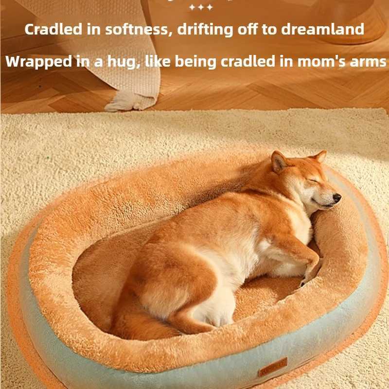 1Pc Random Color Deep Sleep Oval Three-Dimensional Warm Dog Nest Thickened Velvet Mat for Small Golden Retriever Baby Cat Nest M251217