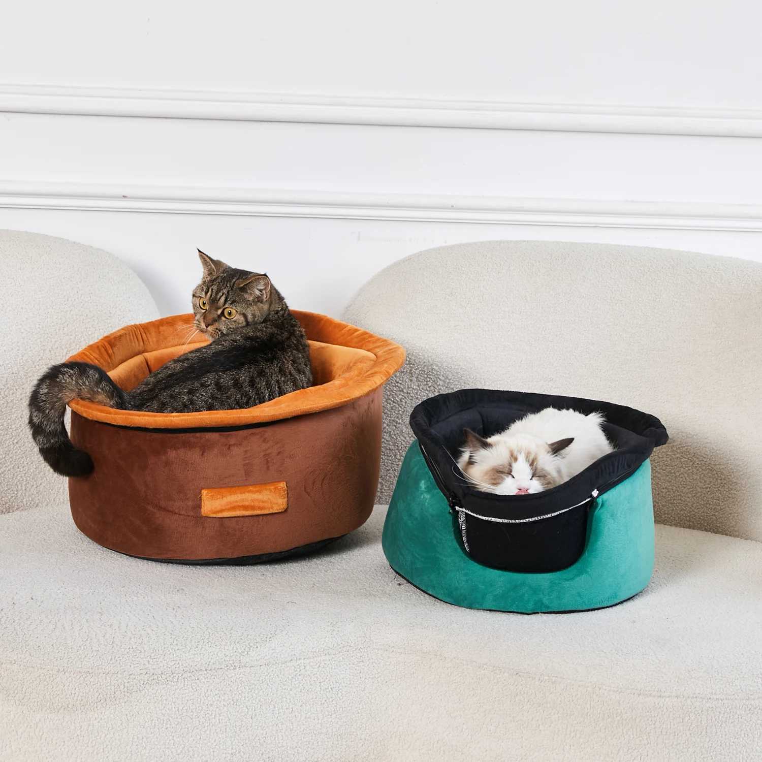 Detachable Pet Cat Nest Winter Warm New All-PURpose Small Cat Bed Hat Cat House Basket Soft Sleeping Accessories With M251217