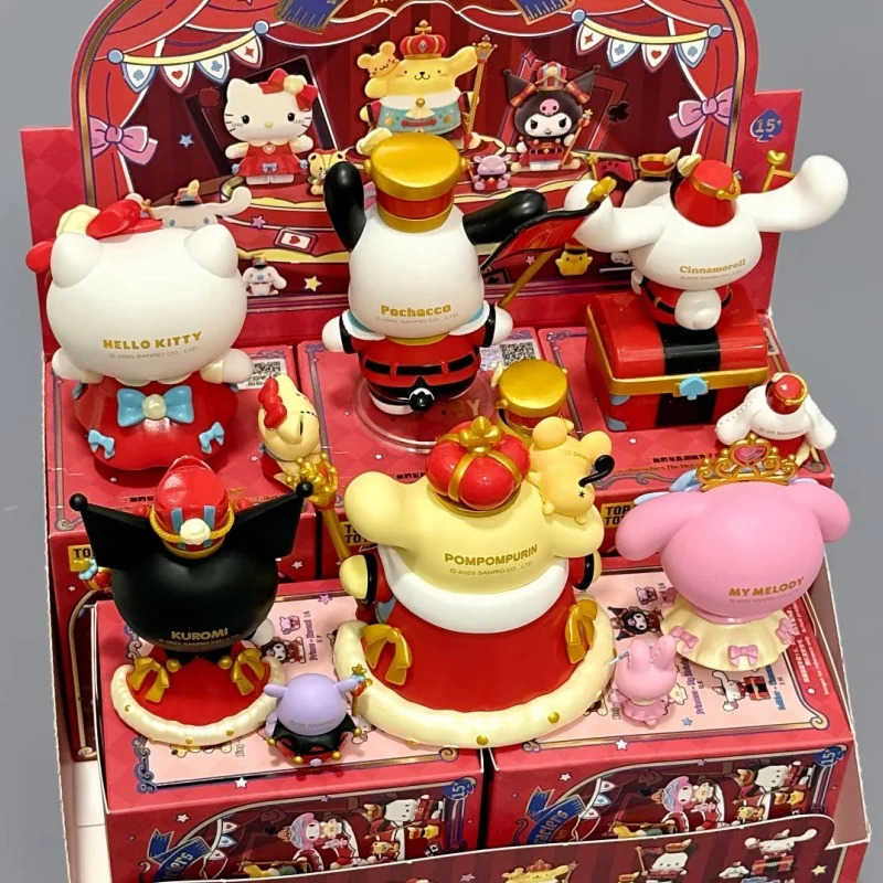 Sanrio Family Nutcracker Series Blind Box Kuromi My Melody Kt Pachacco Cinnamoroll Pompompurin Kawaii Christmas Gifts H251217