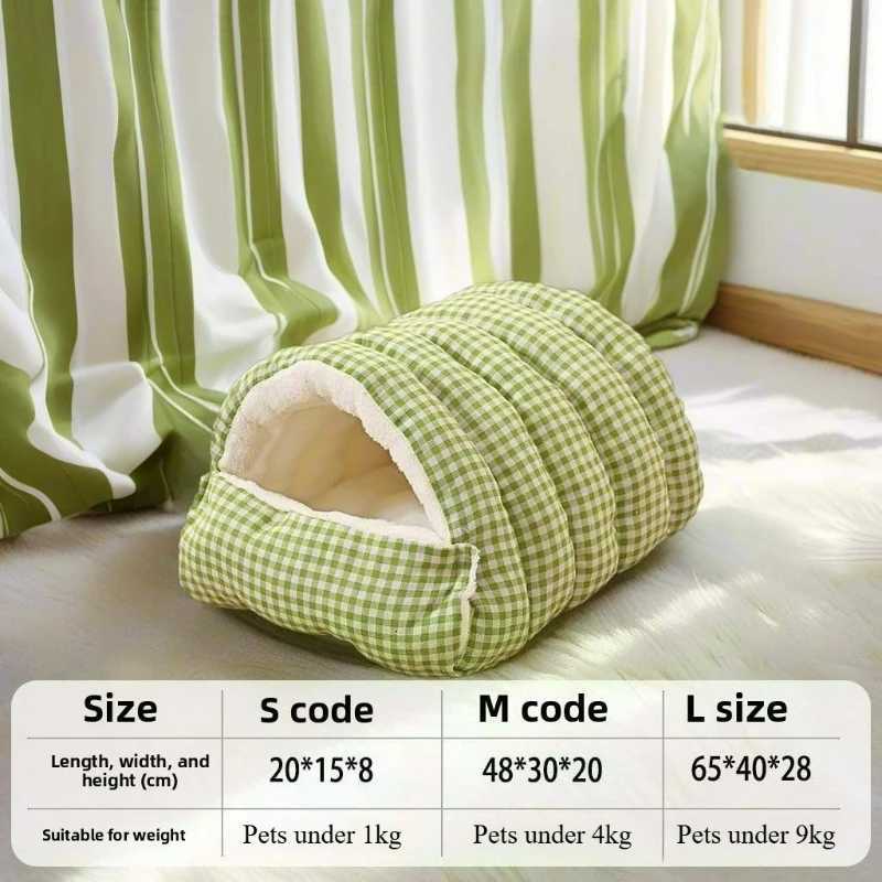 Warm Cat Bed Winter Pet Bed for Cats and Small Dogs Washable Removable Plush Sofa HouseWinter Warm Enclosed Cat Bed Dog Bed M251217