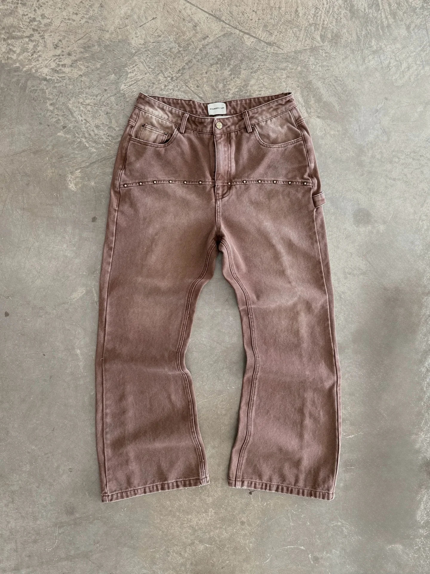 American Retro Bead Embroidery Jeans Men Women Fashion Trend Loose Pants Washed Hip Hop Pattern Couple Wide 251205