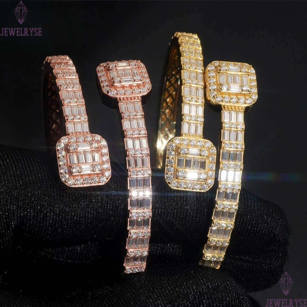 VVS Moissanite Diamond Fashion Men Jewelry 925 Silver Iced Out Hip Hop Jewelry Bracelet Bangle Men