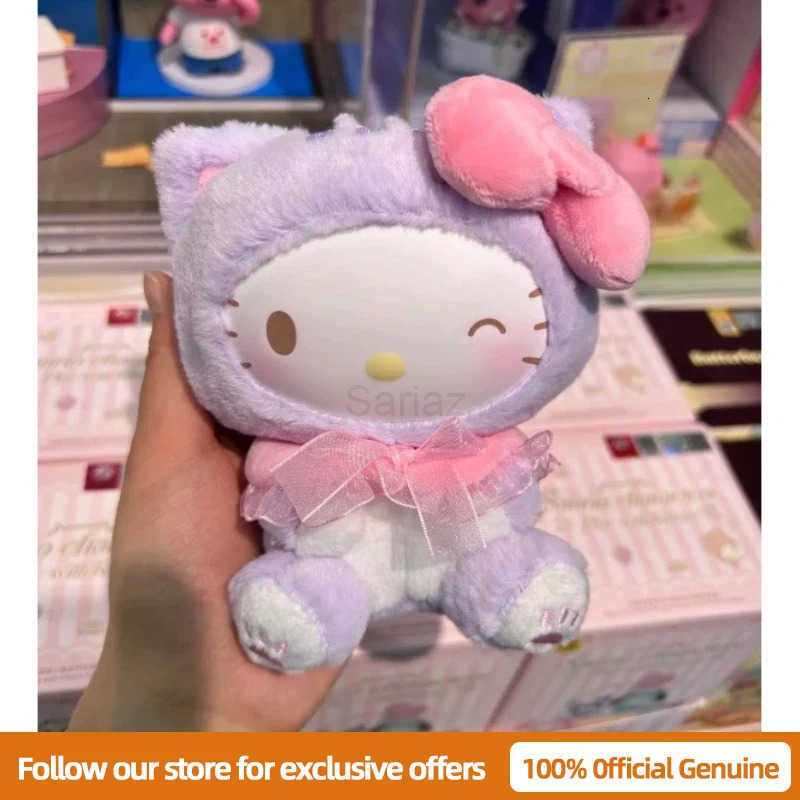 Sanrio Genuine Characters Play With Kittens Series Mystery Box Kuromi Melody Cute Vinyl Plush Blind Box Pendant Doll Gift H251217