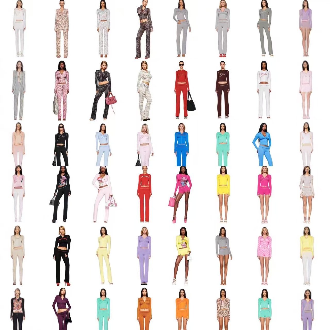 I Am GIA Pants Womens Tracksuit Piece Set Designer Sports Suit For Women Flared Zip-up Long Sleeve High Quality Spring Top Low Waist Micro Social Outfits For m1