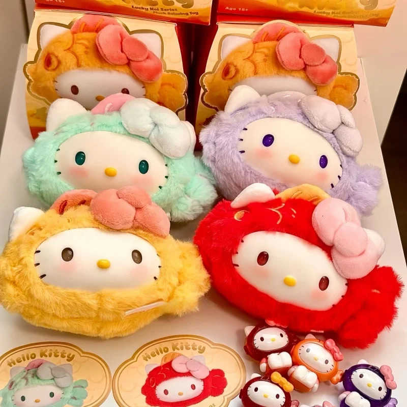 Sanrio Lucky Koi Scries New Hello Kitty Plush Blind Box Relaxing Toys Viny Face Pendant Trendy Soft Surprise Doll Christmas Gift H251217
