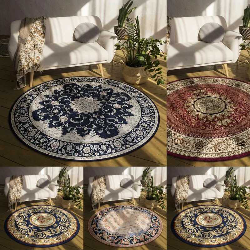 Bohe Large Area Round Rug Non-Slip Wear-resistant Circle Carpet for Living Ro Bedro Soft Floor Mat He Decoration Beautif Y251216