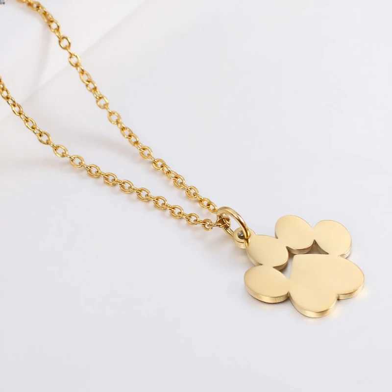 Stainless Steel Cat Paw Pendant Necklace Animal Paw Charm Choker Necklace Cat Paw Print Necklace Women Jewelry Simple Design G251217
