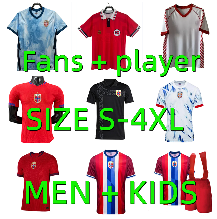 2025 2026 Norway Soccer Jersey Men Kids Haaland Odegaard STRAND sorloth BERG NUSA 24 25 26 national SOLSKJAER Vintage Norway Retro Football shirt 1984 1998 2000 kits