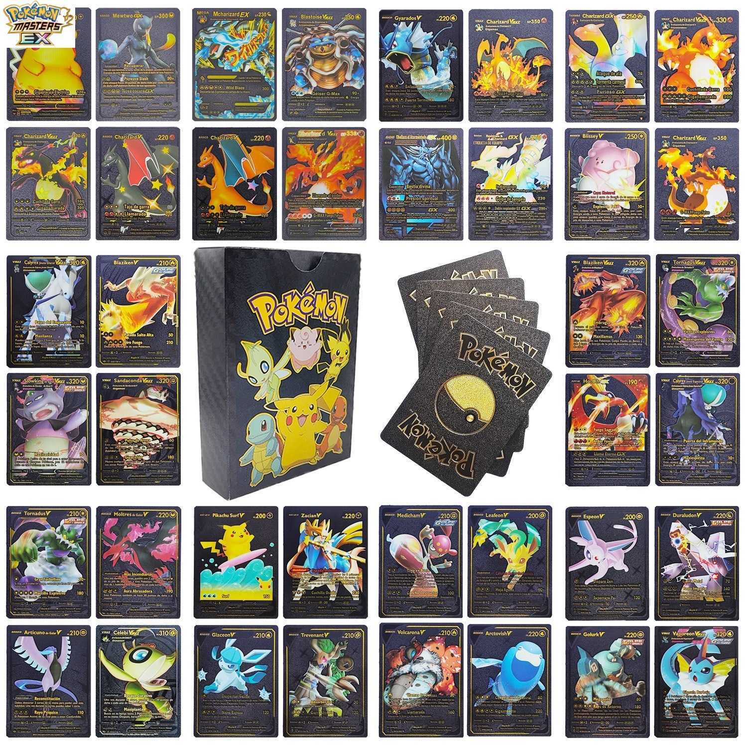 Pokemon Cards Pokmon Gold Cards Gold Foil Cards VMAX Evolutions Mewtwo Pet Monster Pocket Flash Cards L251217GQSQ