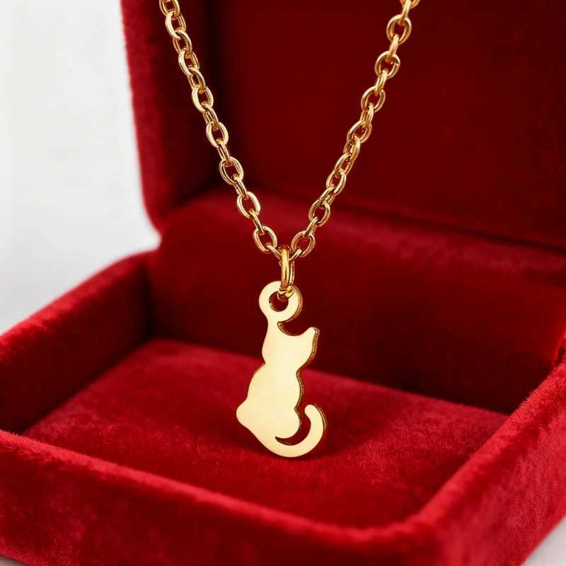 Cat Pendent Necklaces For Women Girls Clavicle Stainless Steel Charm Chain Choker Necklace Party Jewelry Gifts Accessories G251217