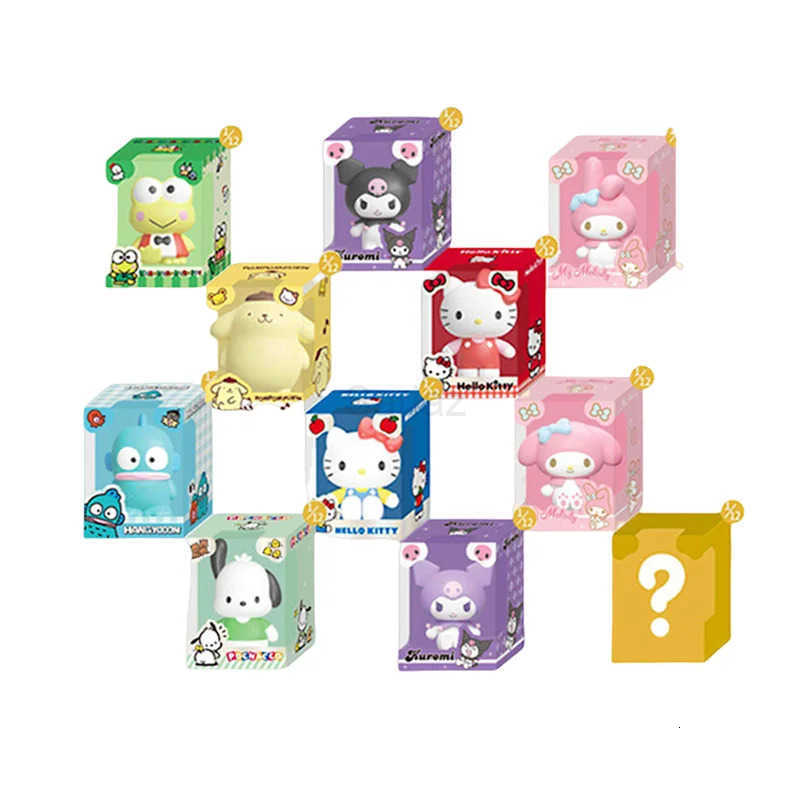 Sanrio JANDOOM Kuromi Hello Kitty Pochacco Cinnamoroll Melody Anime Figure Rice Grain Doll Peripheral Model Blind Box Toys Gifts H251217