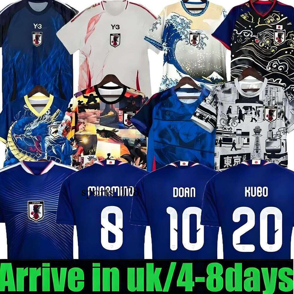 Japan jers ey 2026 World Cup Soccer Jerseys Classic Cartoon Trac ksuit: MINAMINO, TOMIYASU, TSUBASA & More - Breathable Football Shirt for Fans player version1