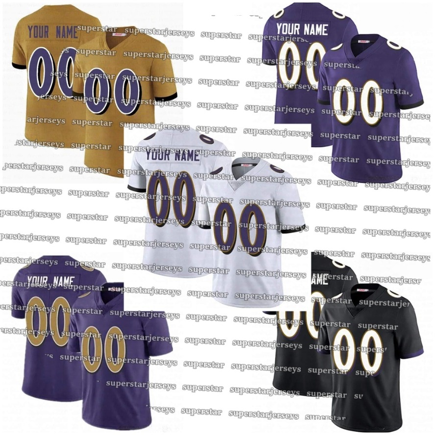 Men Custom 2025 footbal jersey Lamar Jackson Derrick Henry Zay Flowers Roquan Smith Marlon Humphrey Women Youth for fans and loversss