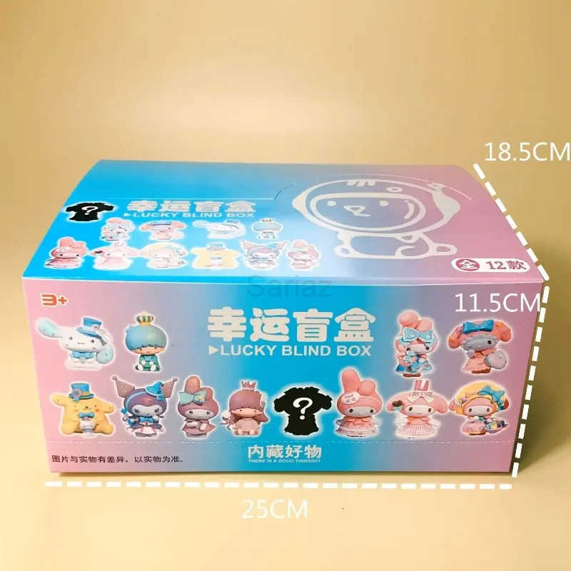 Sanrio 12pcs New Blind Box Kawaii Kuromi Cinnamoroll My Melody Figures Dolls Blind Bag Toy for Fans Gift H251217