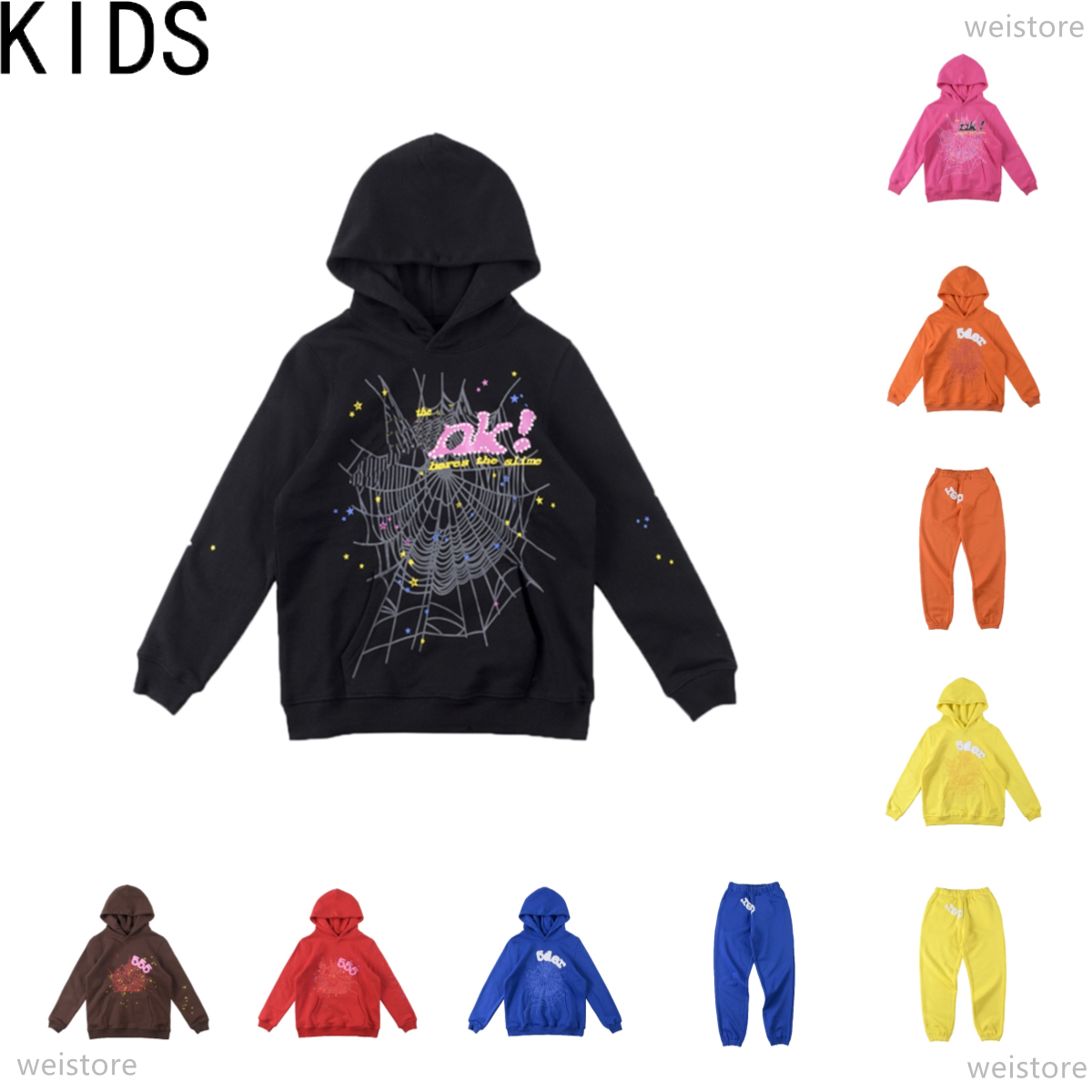 designer kids hoodie spider hoodie Slack and loose luxury boys girls hoody pink purple High Street tracksuit web jacket Sweatshirt