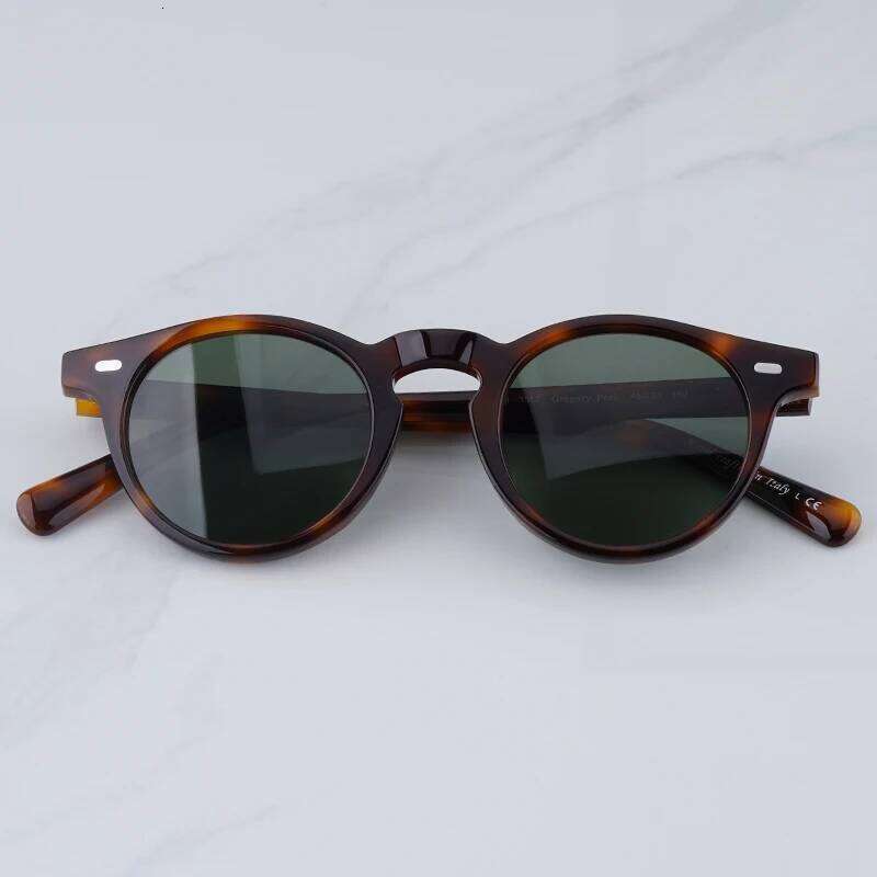 High Quality Gregory Peck Vintage Polarized Sunglasses Ov5186 For Men Women Japanese Designer Acetate Round Eyeglasses Uv400