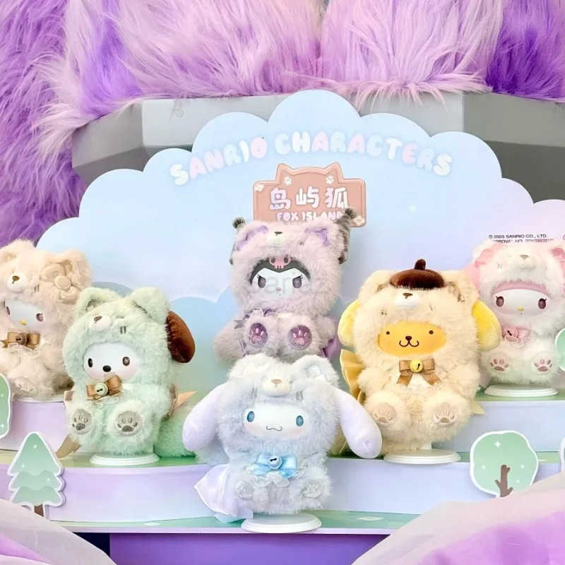 Sanrio Genine Name Creation Island Fox Plush Vinyl Series Kawaii Kuromi My Melody Hello Kitty Blind Box Cute Doll Pendant Gift H251217