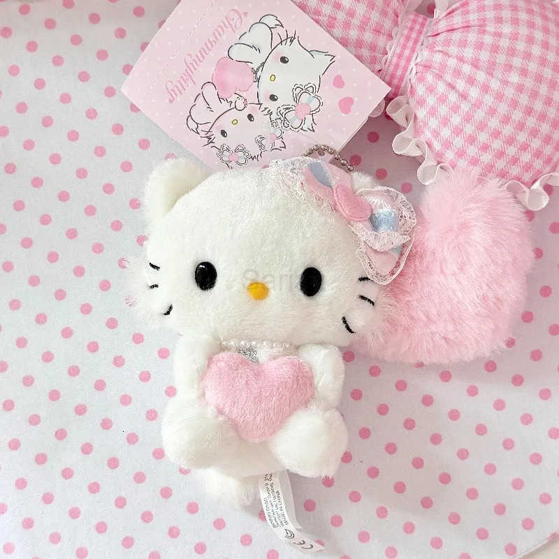 Sanrio Sanrios Hello Kitty Charmmy Kitty Plush Toy Keychain Kawaii Girly Kitten Doll Stuffed Decoration Backpack Charm Girlfriend Gifts H251217
