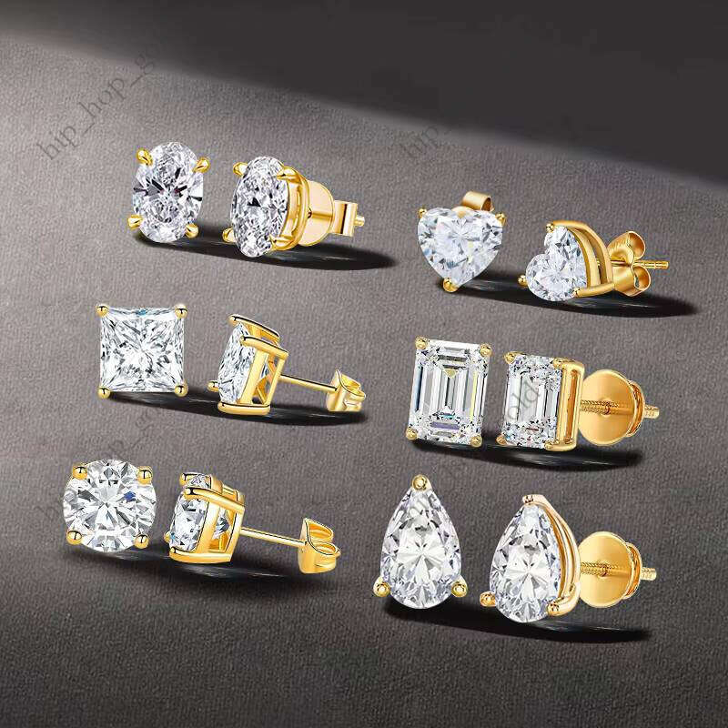 Starsgem Classic Hot Selling Design 14k Pure Gold Fancy Cut Lab VVS Moissanite Earrings