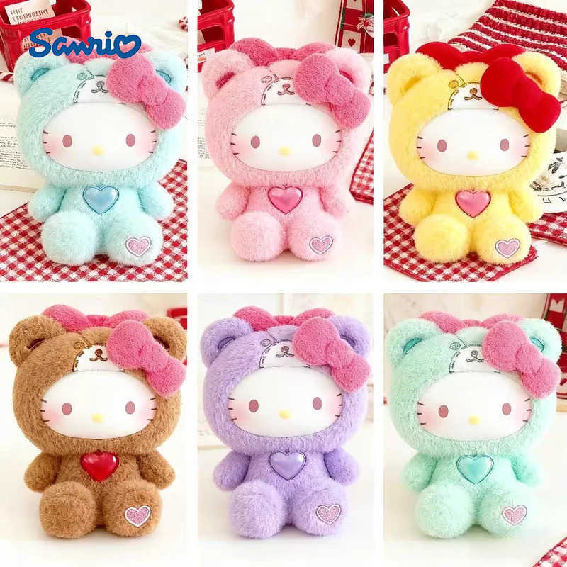 Sanrio New Hellokitty Teddy Sleepwear Series Surprise Blind Box Vinyl Doll Cute Girls Holiday Gift Fashionable Trendy Toy H251217