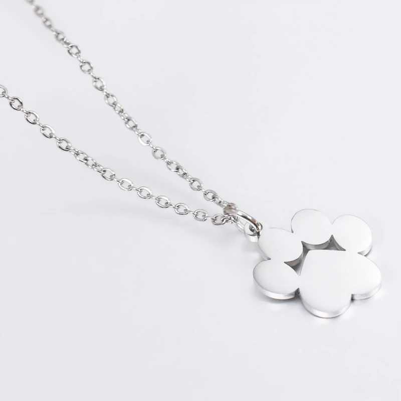 Stainless Steel Cat Paw Pendant Necklace Animal Paw Charm Choker Necklace Cat Paw Print Necklace Women Jewelry Simple Design G251217
