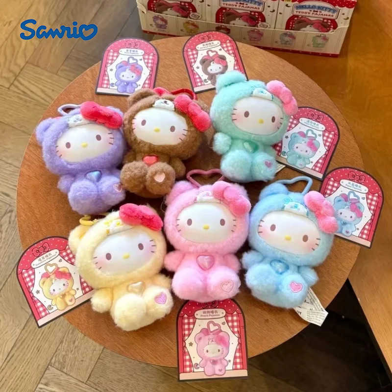 Sanrio TopToy Hellokitty Teddy Pajamas Series Vinyl Blind Box Trendy Bag Pendant Ornaments Decorative ChildrenS Toys For Birthday Gift H251217