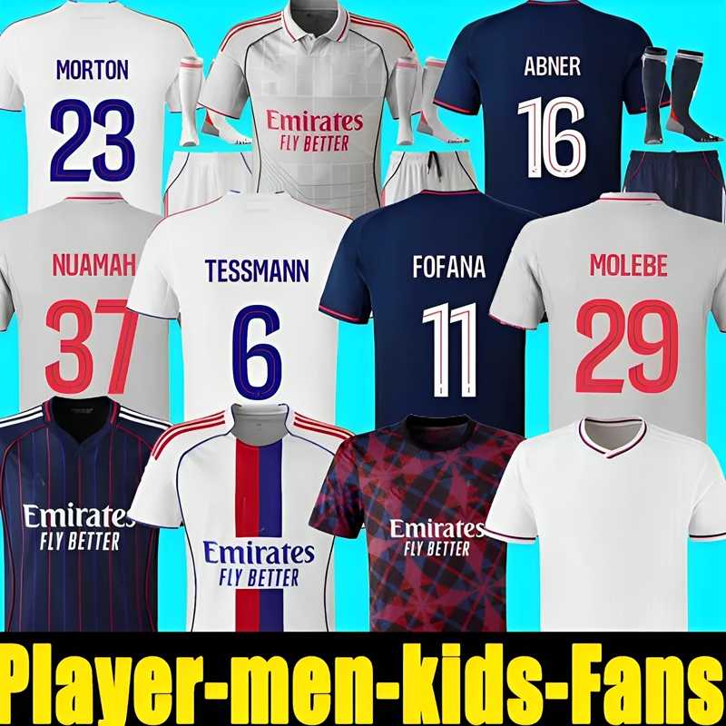 25 26 Lyon Soccer Jerseys olympique lyonnais TOLISSO SULC FOFANA GHEZZAL KARABEC MERAH NUAMAH TESSMANN 2026 Football Shirt Men Kids Sets Kit