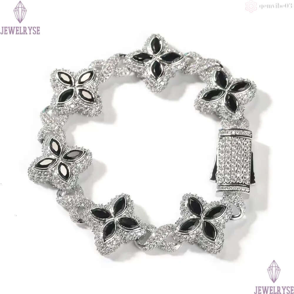 Style S925 Sterling Silver Cut Colored Moissanite Bracelet Passes The Diamond Tester And Comes With Gra