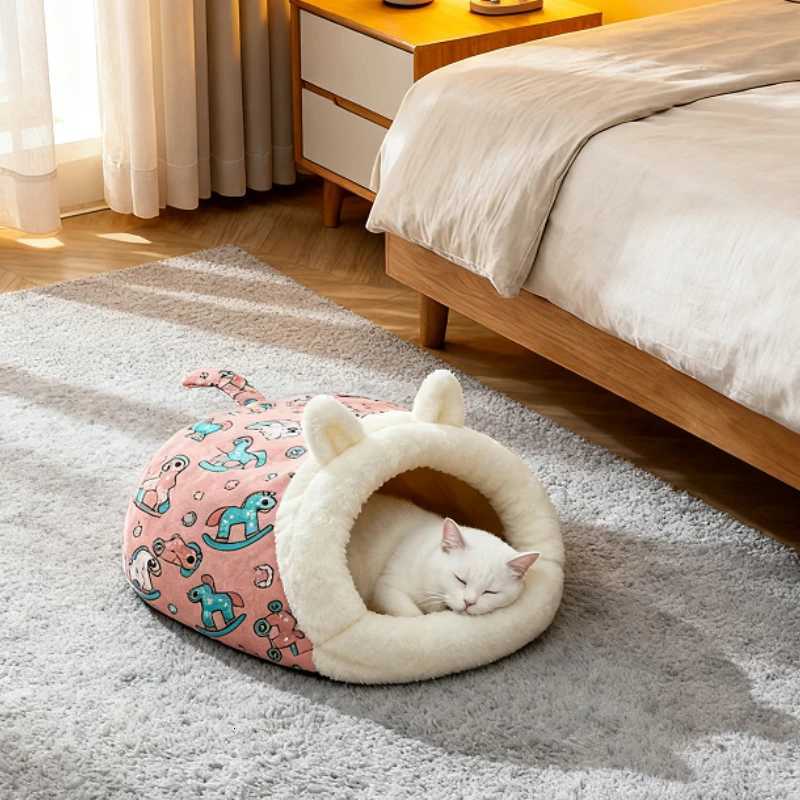 Thickened Pet Pocket Nest Bed Kitten Puppy Comfortable Warm Nest for Small Medium Dogs Cats Cat Sleeping Bag Winter Soft Fluffy M251217