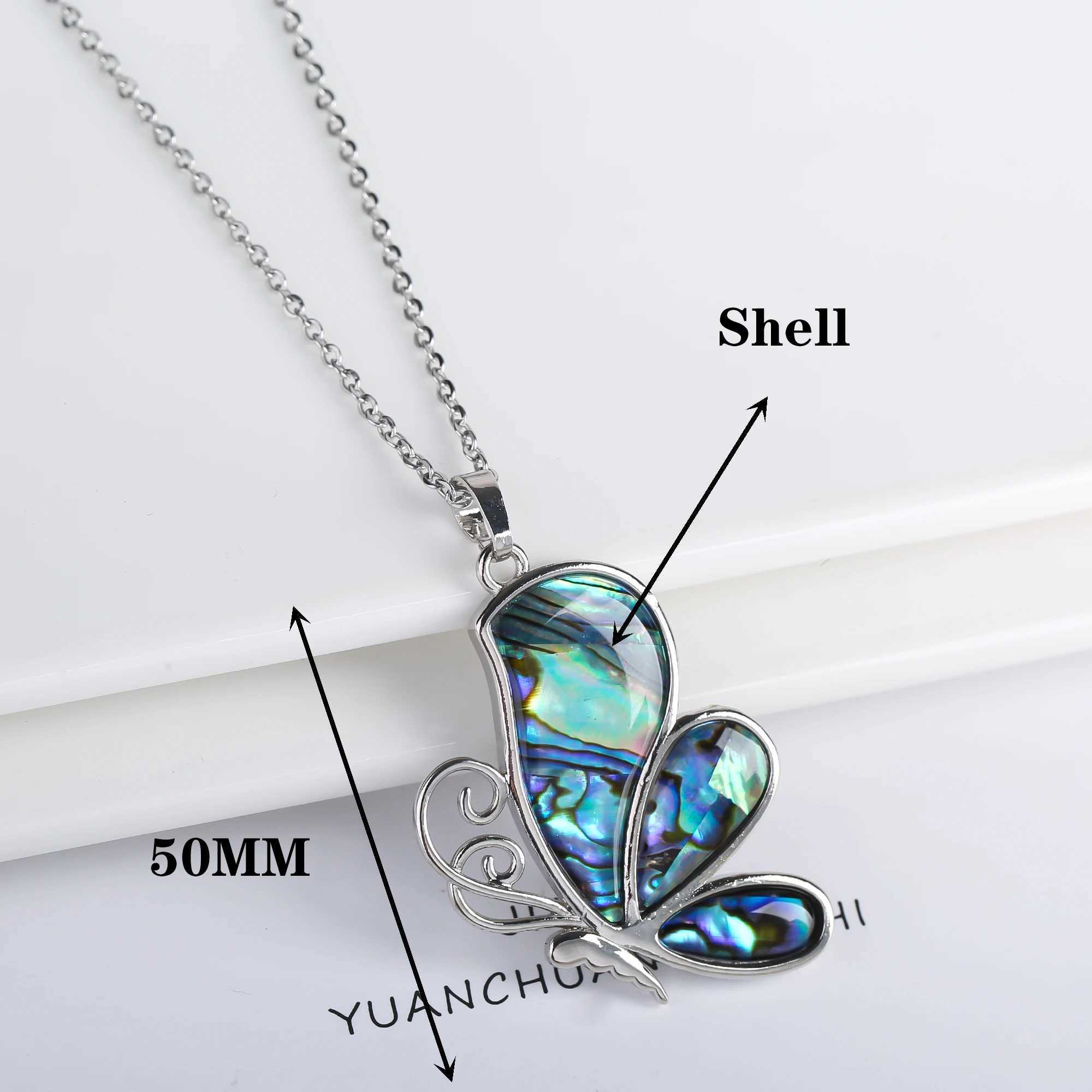New Creative Natural Shell Design Insect Butterfly Dragonfly Pendant Necklace Personalized For Woman Party Vintage Jewelry Gift G251217