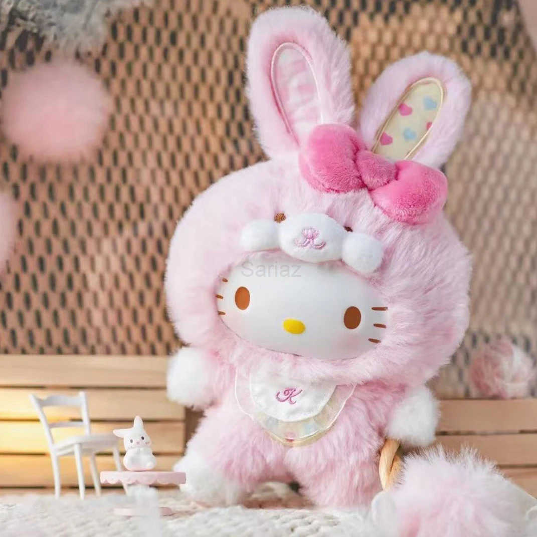 Sanrio New Cartoon Rabbit Series Blind Box Kuromi Pochacco Hello Kitty 3 Generations Vinyl Doll Children Toys Christmas Gifts H251217