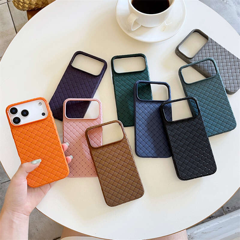 Suitable for iPhone 17/16 Pro Apple Case Woven Texture Solid Color Half-Wrap Anti-Drop Heat Dissipation Hard PC Phone