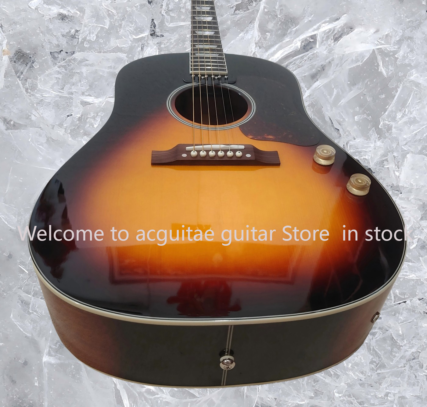 High quality J-160E acoustic guitar, top solid spruce, 20Frets, cow bone nut, free shipping #25789
