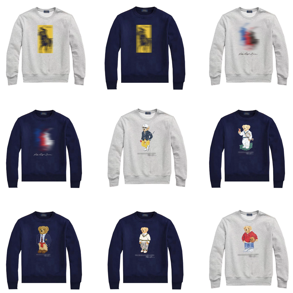 Designer Hoodies Men's High Quality Cotton French Vintage Luxury Bear Printed Sweatshirts Autumn New Fashion Korean Casual Loose Tops