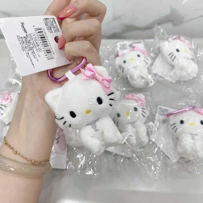 Sanrio Sanrios Hello Kitty Charmmy Kitty Plush Toy Keychain Kawaii Girly Kitten Doll Stuffed Decoration Backpack Charm Girlfriend Gifts H251217