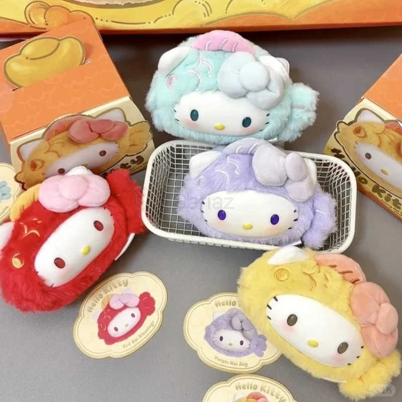 Sanrio Hello Kitty Lucky Koi Scries Plush Relaxing Tos Viny Face Pendant Trendy Blind Box Soft Surprise Dolls Anime Gift H251217