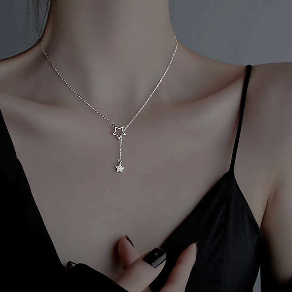 FNIO 2025 Simple Star Charm Necklace Delicate Clavicle Chain Zircon For Women Fashion Jewelry G251217