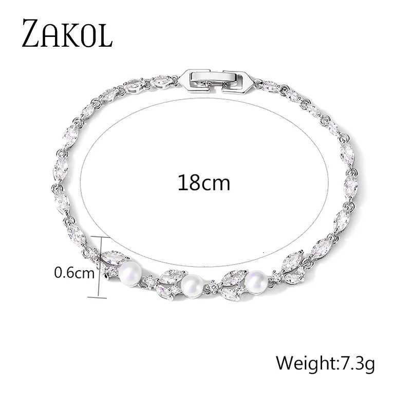ZAKOL Exquisite Marquise Zircon Leaves Pearl For Women High Quality Luxury Wedding Jewelry M251217