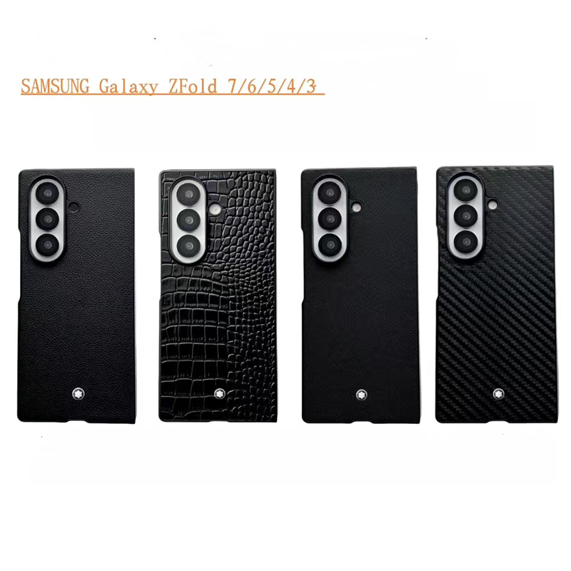 Designer Carbon Fiber Phone Cases For Samsung Galaxy Z fold 7 fold 6 fold5 4 3 Z Flip 7 6 5 4 3 5G luxury Leather Fashion Card Holder Protective mobile phone shell