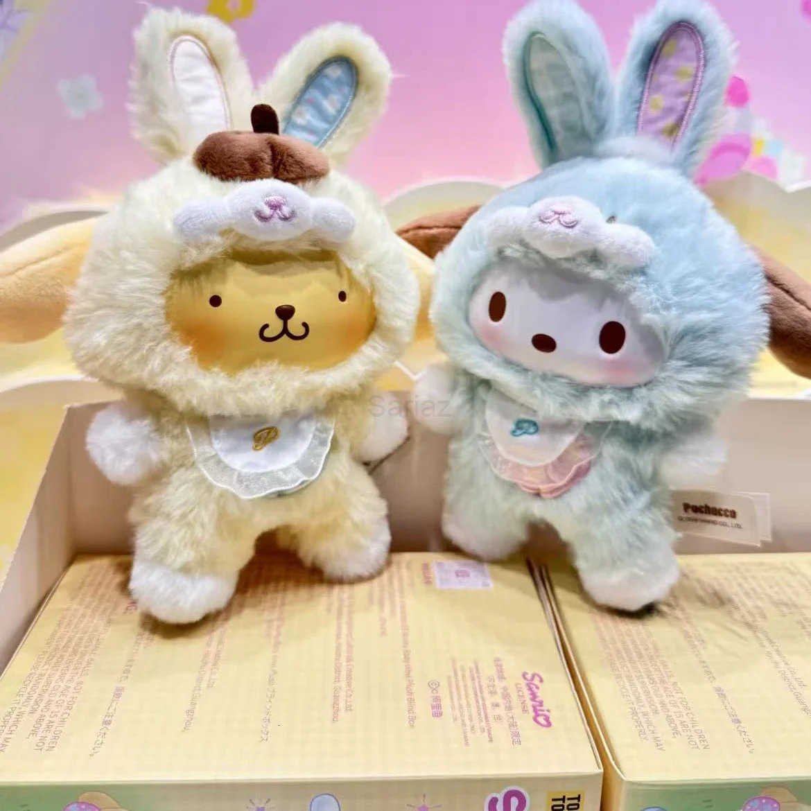 Sanrio New Cartoon Rabbit Series Blind Box Kuromi Pochacco Hello Kitty 3 Generations Vinyl Doll Children Toys Christmas Gifts H251217