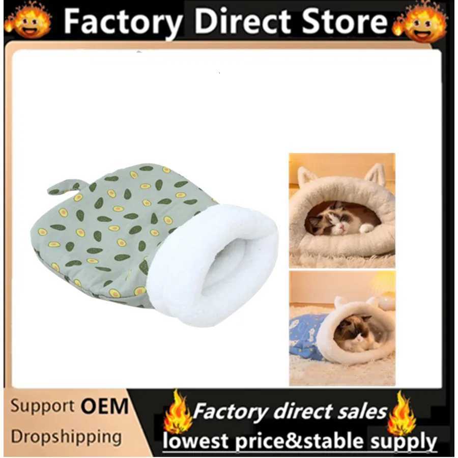 Self Warming Cat Bed Soft Plush Cat Winter Sleeping Bag Cat Sleeping Bag for Indoor Cats Cute Pet Small Puppy Pet Nest Bed M251217