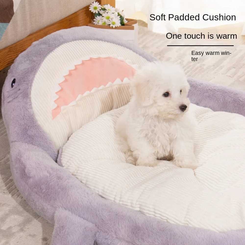 2024 New autumn and winter sofa pet bed anti-slip and cute great white shark-shaped cat bed dog bed sleeping pad and pet bed M251217