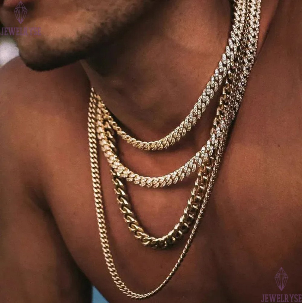 Men's Hip Hop Iced Out Bracelet - Sterling Silver Good Luck Clover Bangle with Moissanite