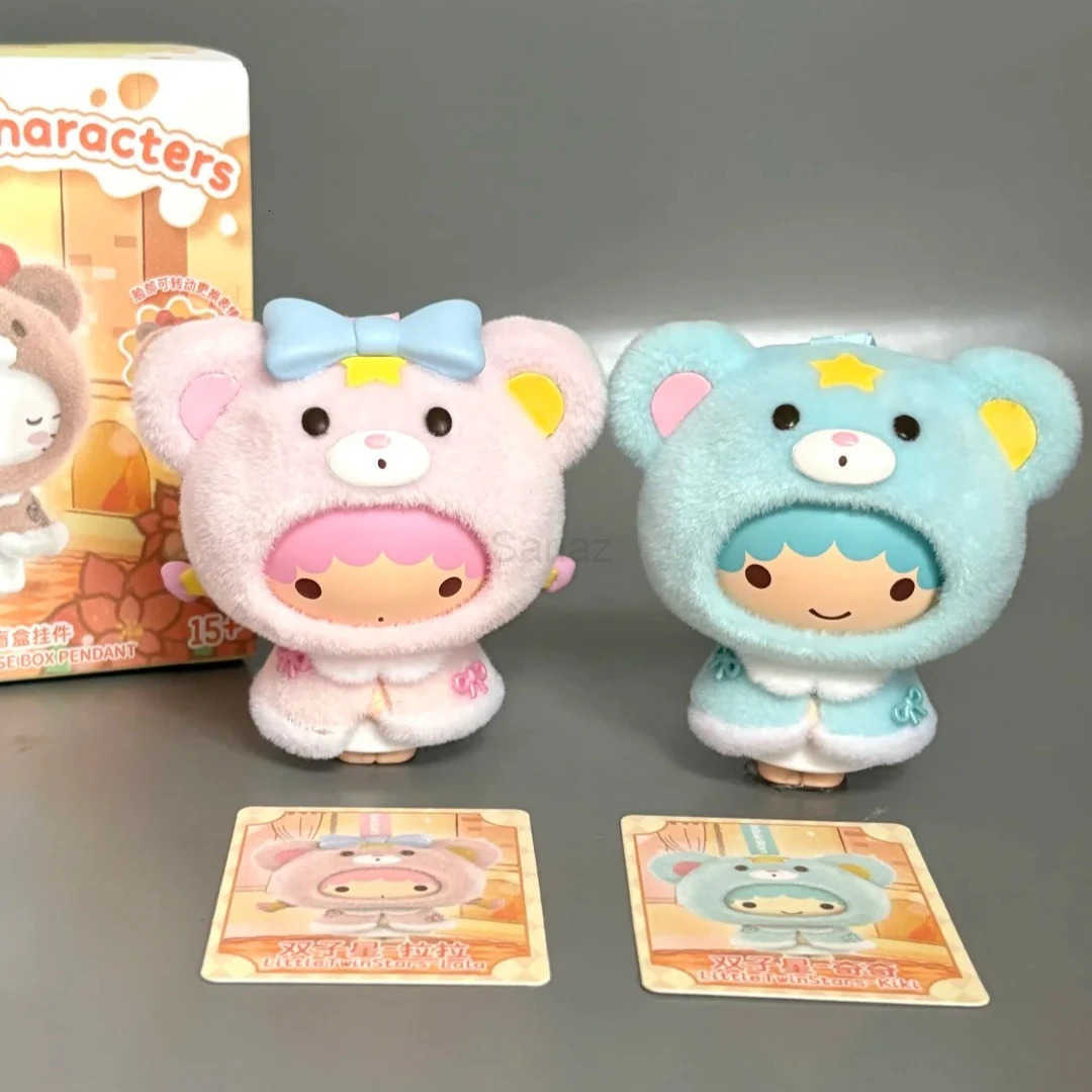 Sanrio Characters Small Cloak Series Blind Box Face swap Flocking Mystery Box Kawaii Kuromi Anime Doll Pendant Keychain H251217