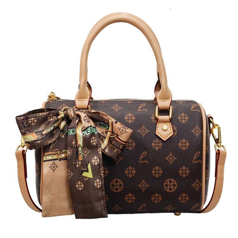 Designer bag 2025 New Large Capacity High-End Colorful Printed Boston Pillow Bag Vintage Fashion Versatile Crossbody Handbag for Women