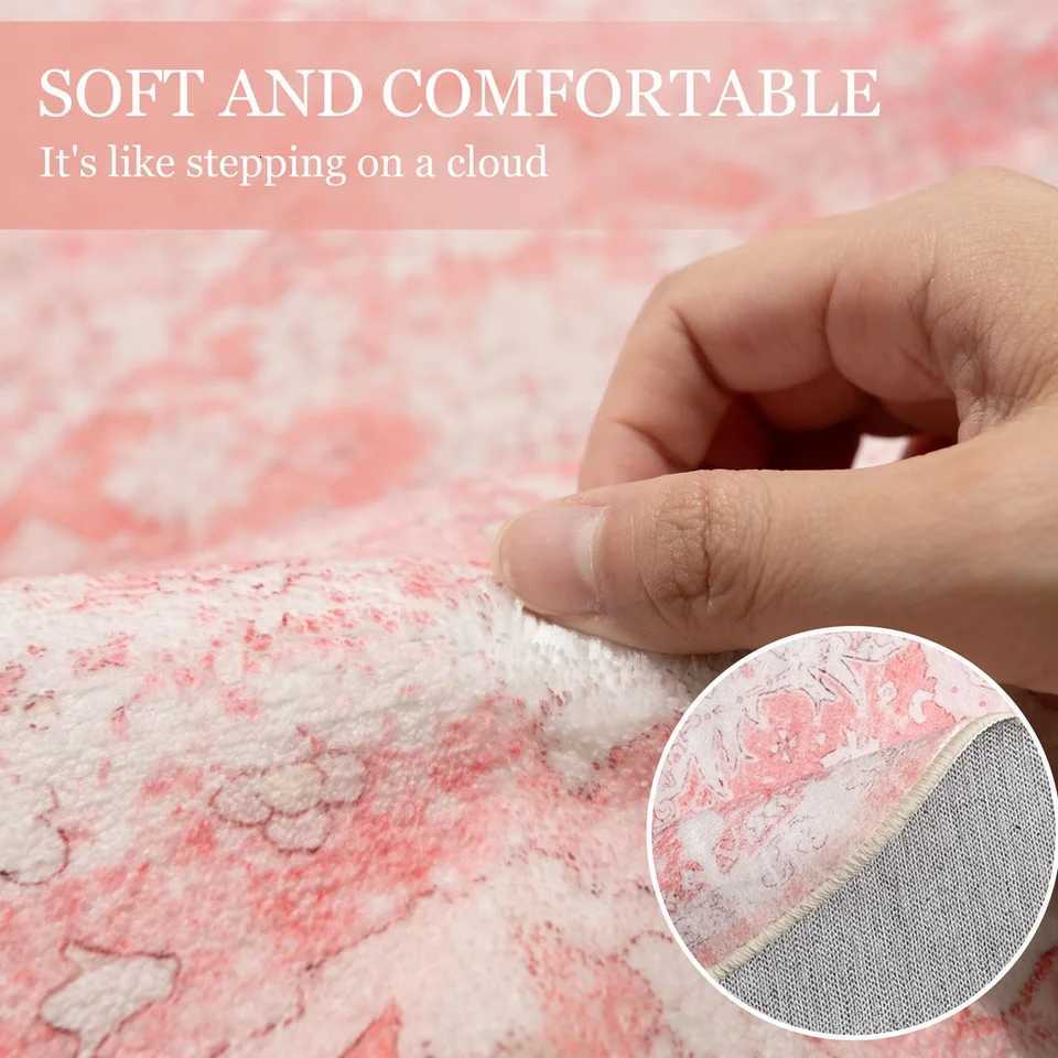 VIKAMA Round Rug Circle Area Rug WashableGirls Boho Circar Rugs for Bedro Living RoNon Slip Throw Carpet Soft Y251216